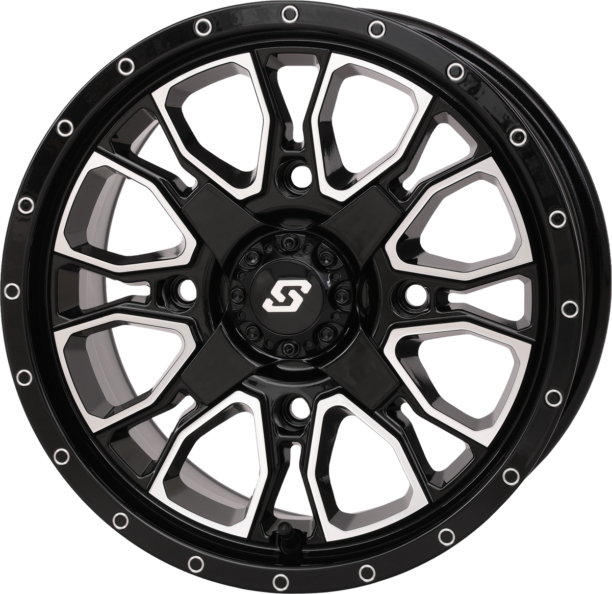 FUSION DD WHEEL 14X7 5+2 4/137 & 4/156 GLOSS BLK/MACH