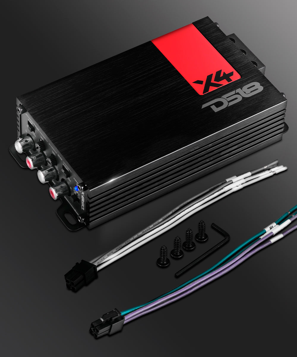 X 4-Channel Ultra Compact Class D Amplifier 4 x 70 Watts Rms @ 4-ohm - DS18