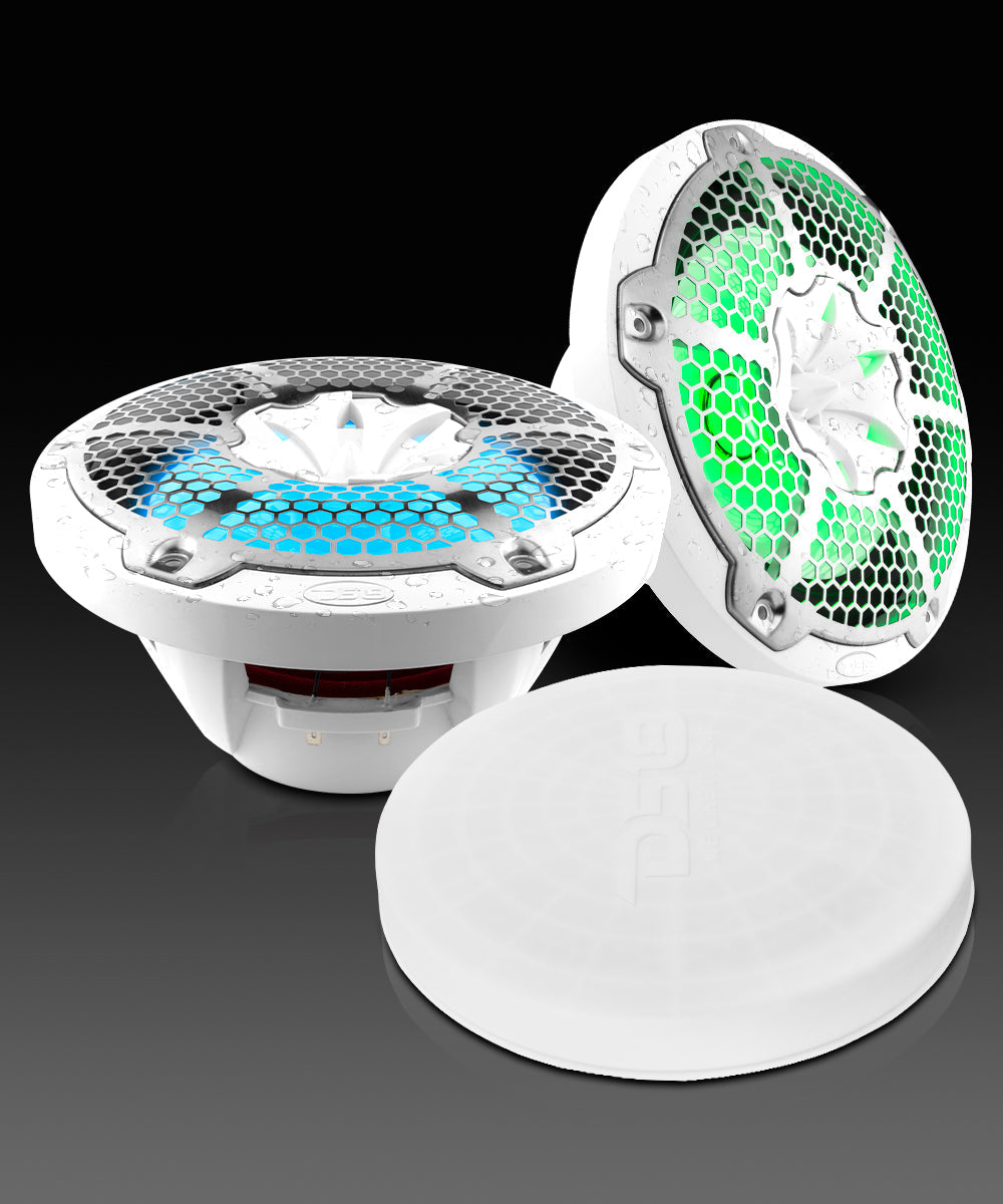 NXL 10" 2-Way Coaxial Marine Speaker with RGB LED Lights 200 Watts Rms 4-Ohm - DS18