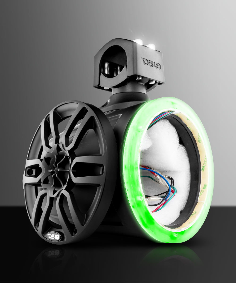 NXL 6.5" Marine and Powersports Empty Tower LED RGB Lights -Black - DS18