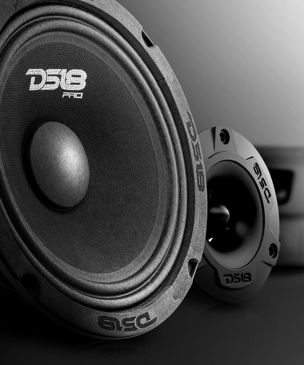 DS18 PRO-GM6.4PK Loudspeakers and Tweeters Package Including a Pair of PRO-GM6.4 + a Pair of PRO-TW1X/BK - DS18