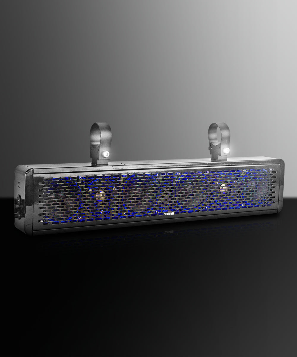 DS18 HYDRO SBAR25 25" Marine Water Resistant Sound Bar Speaker System RGB LED Lights 6 Speakers 600 Watts - DS18