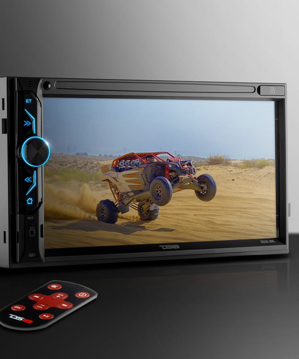 6.9" Touchscreen Mechless Double-DIN Headunit with Bluetooth, USB and Mirror Link - DS18