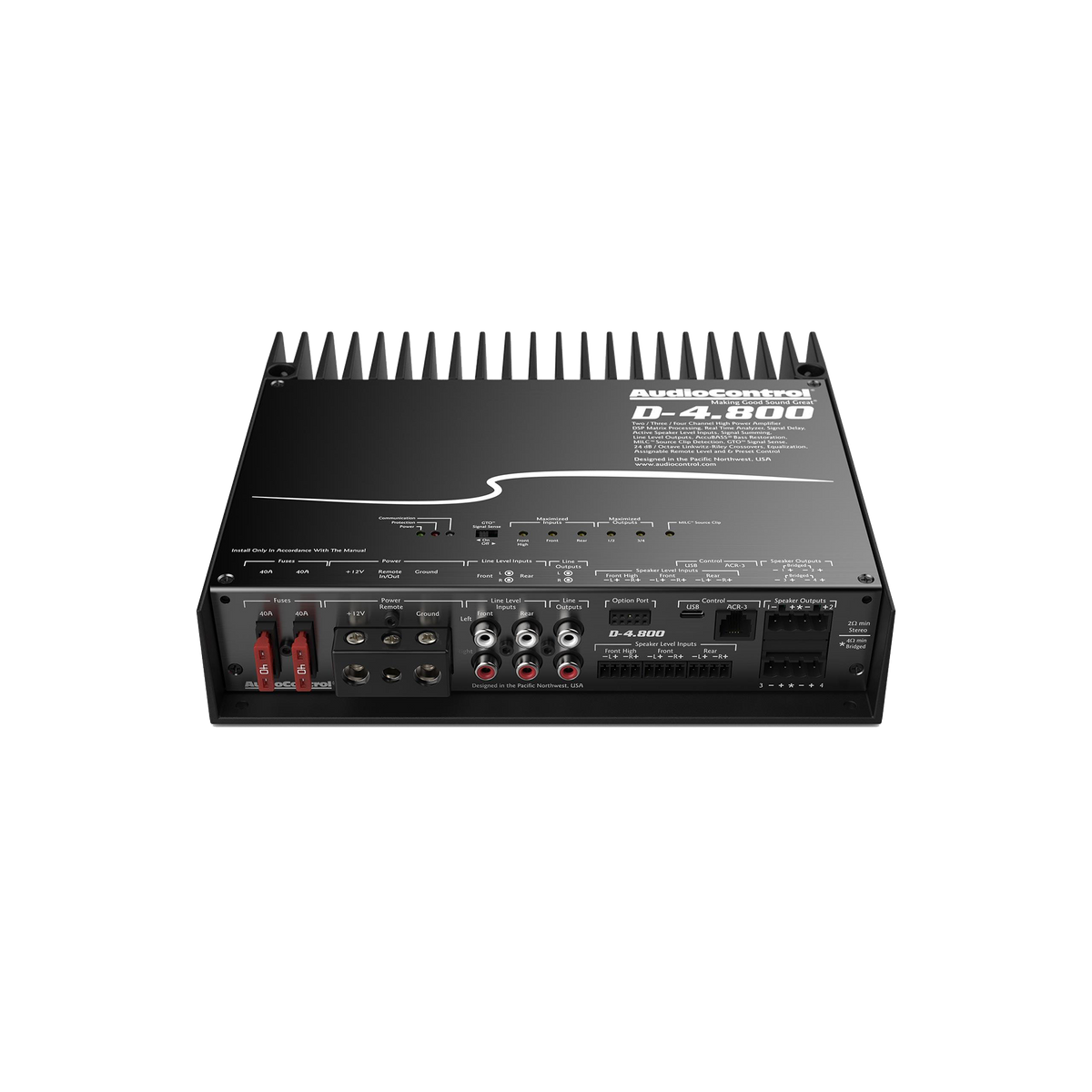 D-4.800 High-Power 4-Channel DSP Matrix Amplifier w/AccuBASS