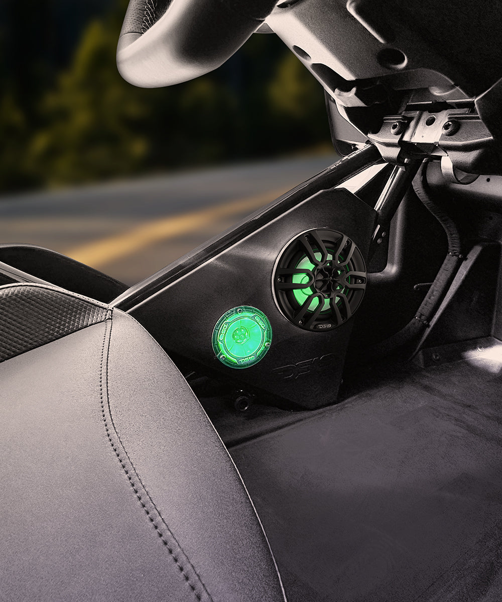 Polaris Slingshot Front Kick Panel 2 X 6.5" Enclosure with NXL-6/BK and PRO-TW1L | 2015 - Current - DS18