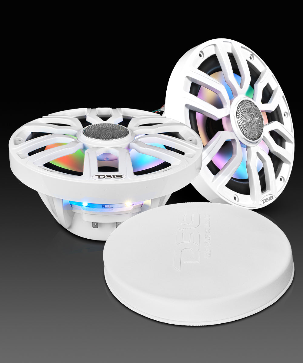 NXL 8" 2-Way Coaxial Marine Speaker with Bullet Tweeter and Digital Led Lights | 175W RMS 4-Ohm - DS18