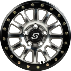 SANO BDLK WHEEL 15X7 5/4.5 6+1 (+50MM) BLK/AS CAST