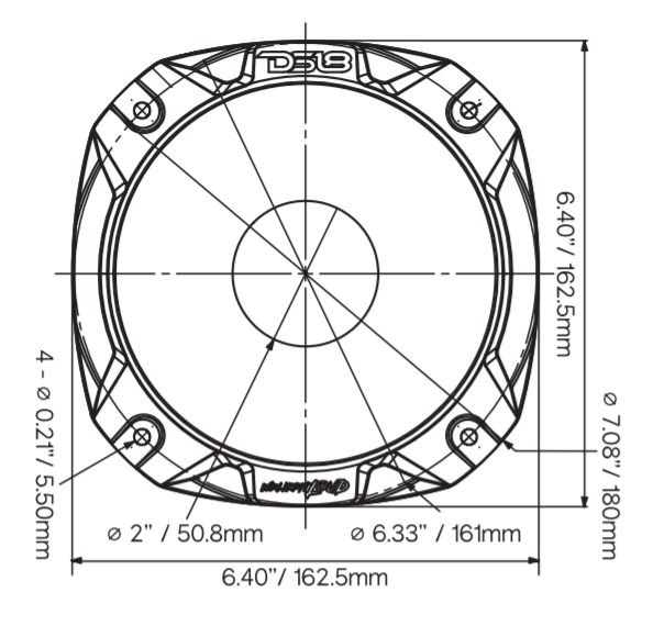 PRO Bolt On 2" 57° 2.6" Depth Aluminum Horn - DS18