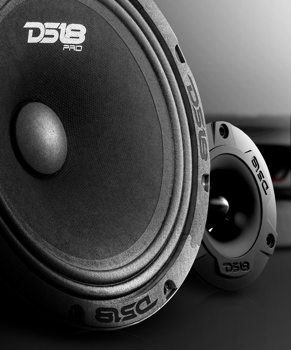 DS18 PRO-GM8.4PK Loudspeaker and Tweeter Package Including a Pair of PRO-GM8.4 + a Pair of PRO-TW1X/BK - DS18