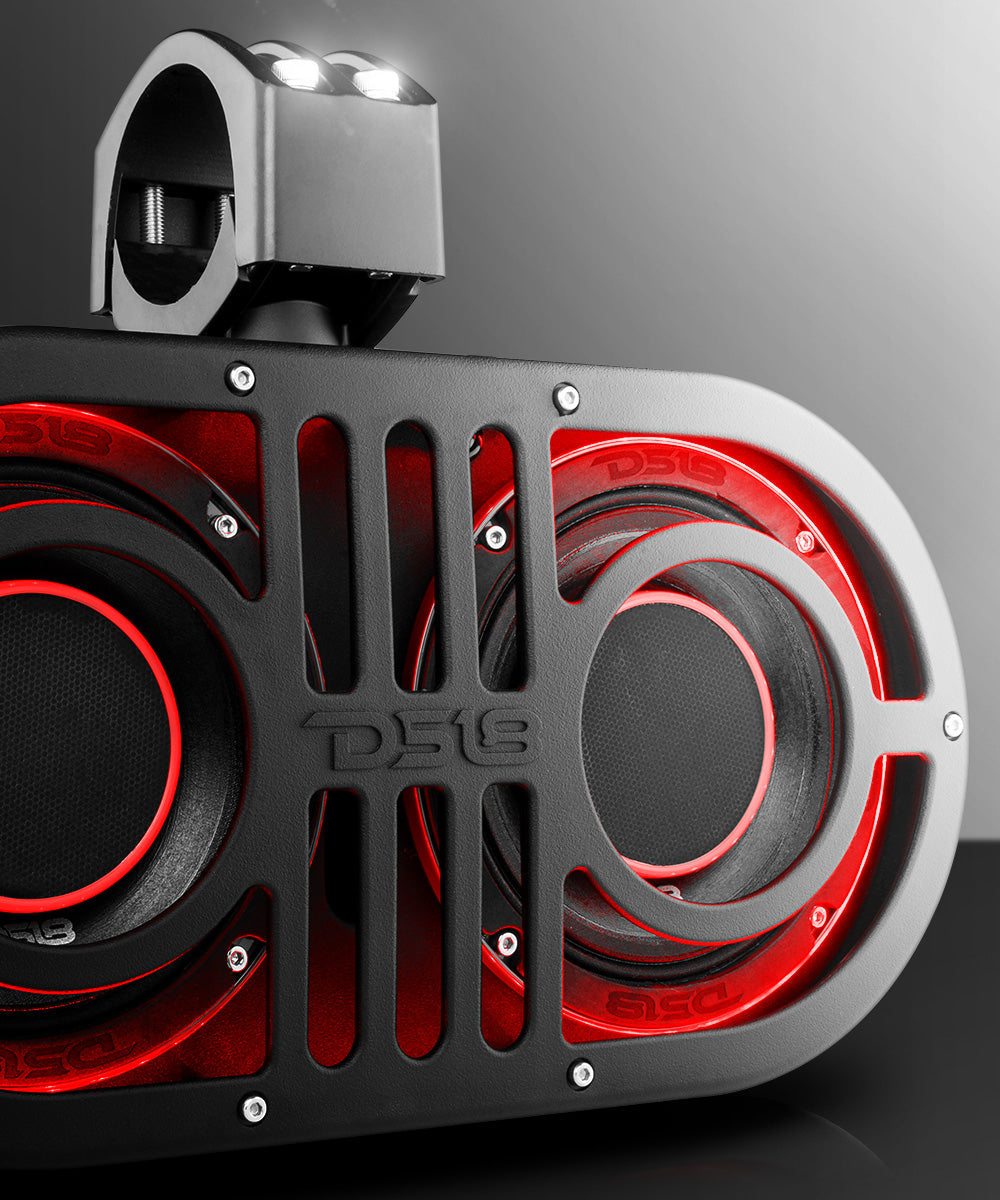 Dual 6.5" Marine and Powersports PRO Roll Cage Sound Bar System with Built in LED RGB Lights450 Watts Rms ( 2 x PRO-HY6.4B
