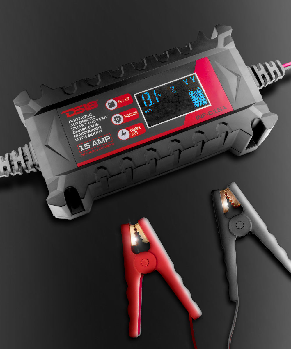 15 AMP Automatic Smart Lithium and AGM Car Battery Charger & Maintainer - DS18