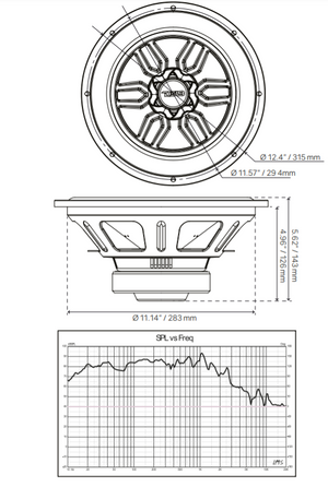 DS18 SLC-MD12.4D 12" SELECT PPI Cone Subwoofer 1000 Watts 4-Ohm DVC - DS18