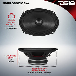 6x9” Water-Resistant Mid-Bass Loudspeaker | 150W RMS 4-Ohm - DS18