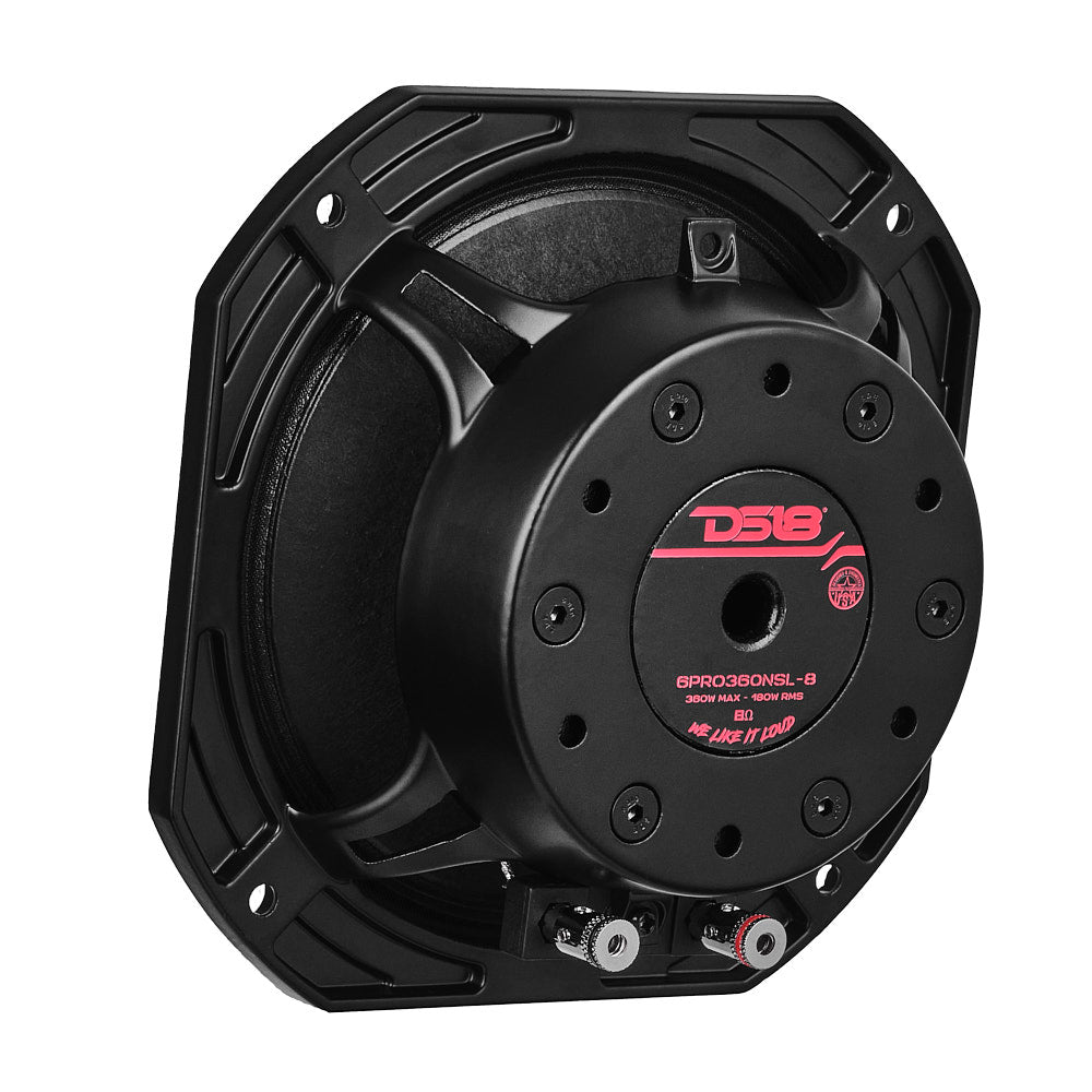 PRO 6.5” Slim Professional Mid-Range Speaker With Neodymium Magnet 180 Watts Rms 8-Ohm - Recommended for Dome and Diffuser