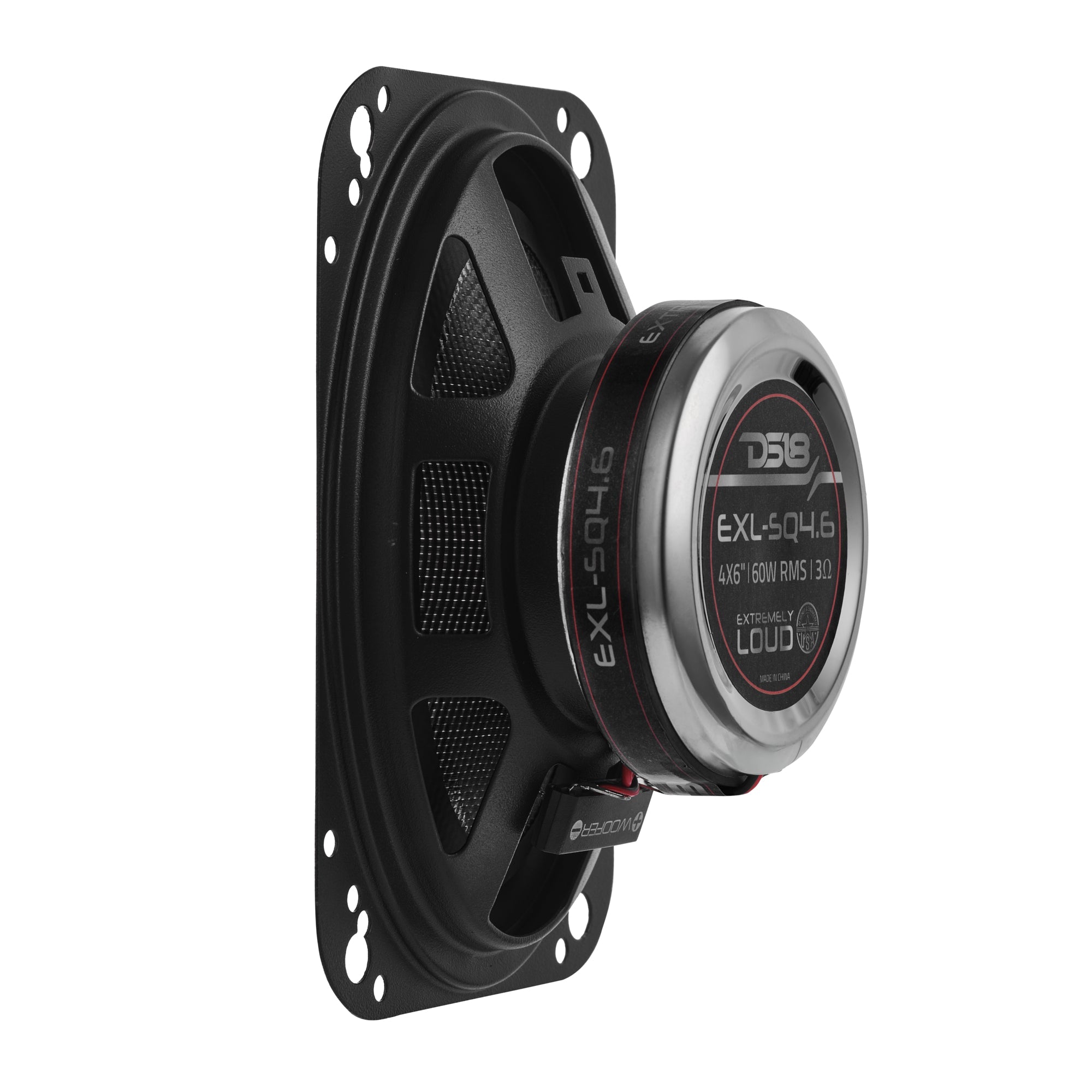 EXL 4x6” 2-Way Coaxial Speaker with Fiber Glass Cone | 60W RMS 3-Ohm - DS18