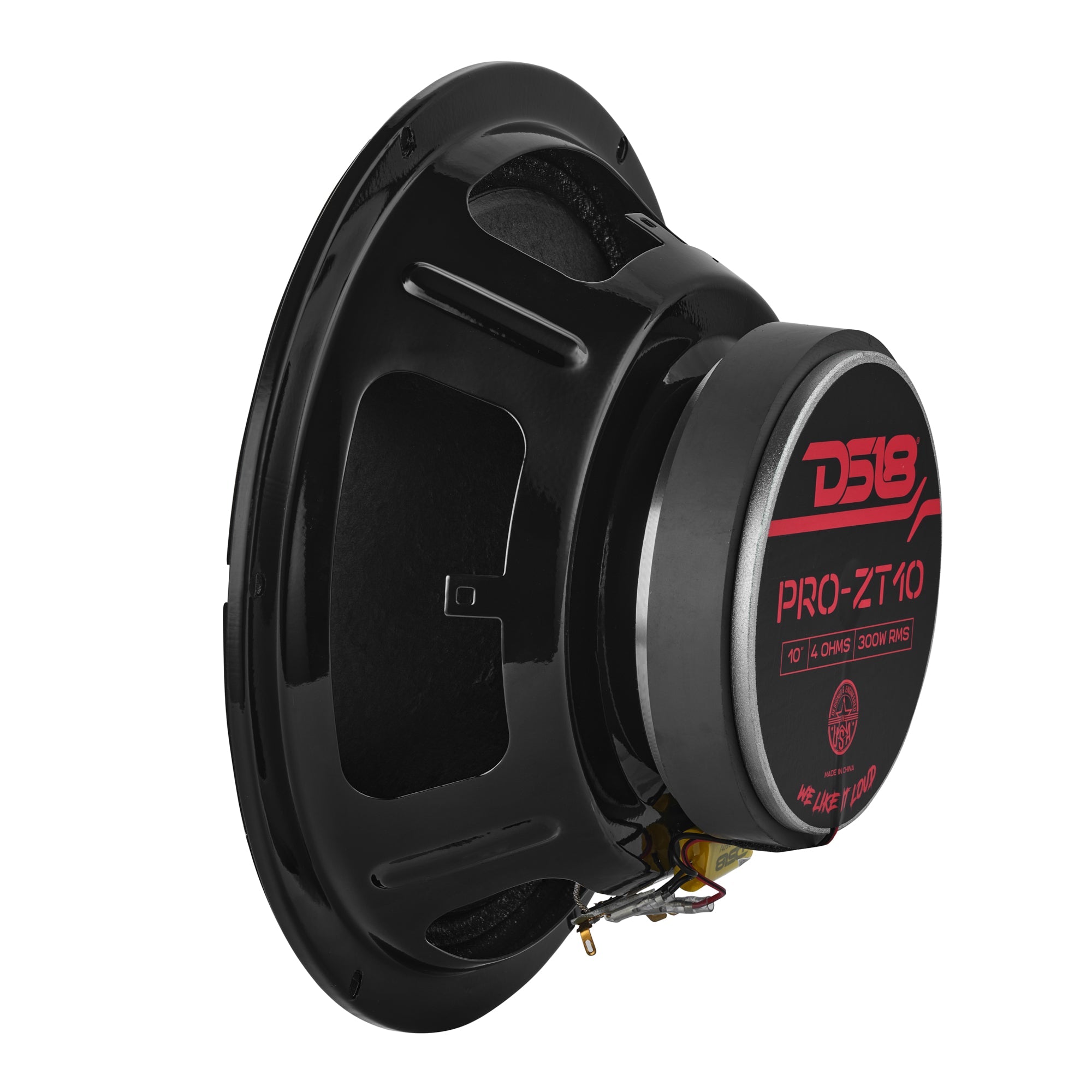 PRO-ZT 10" Coaxial Mid-Range Loudspeaker with Water-Resistant Cone Built-in Bullet Tweeter | 300W RMS 4-Ohm - DS18