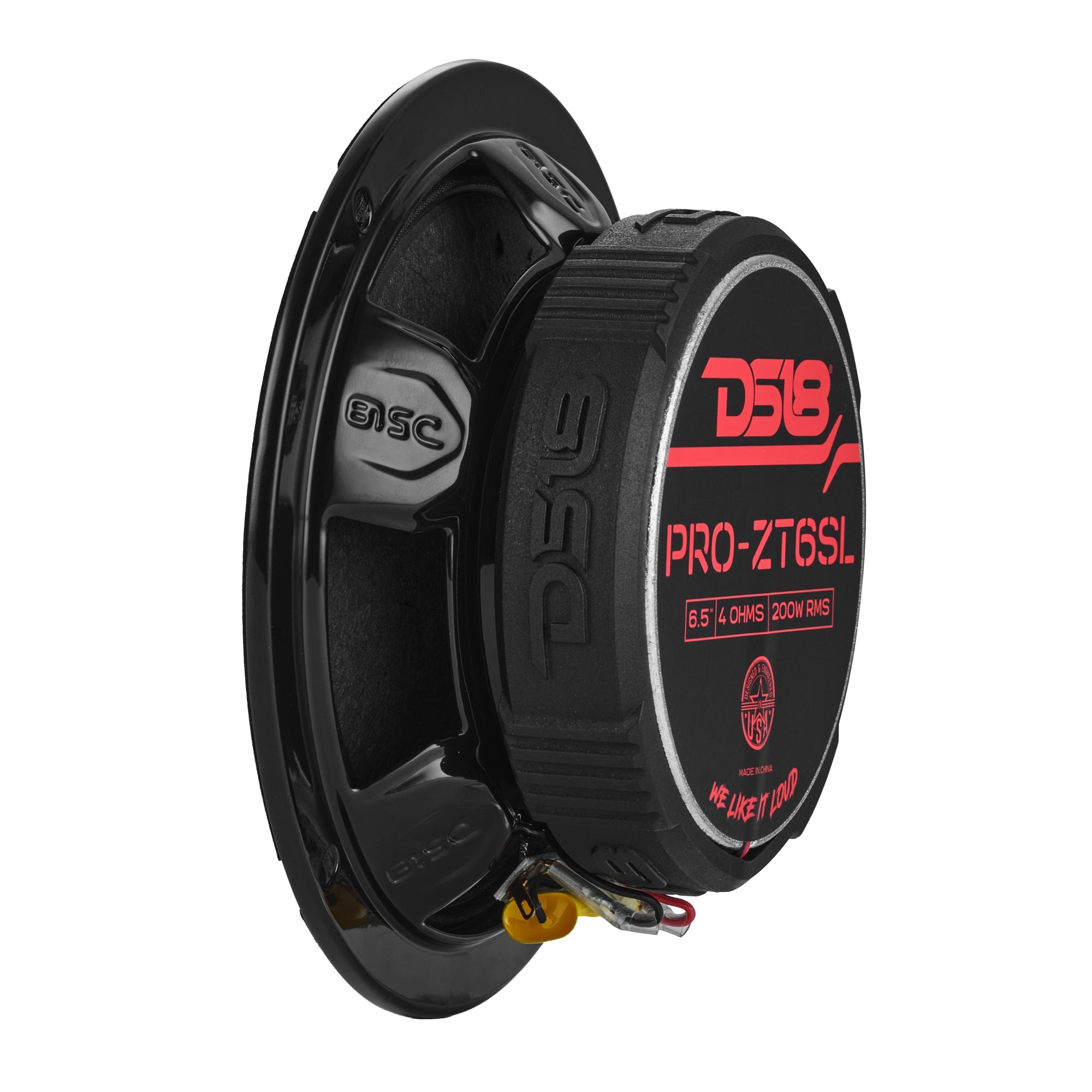 PRO-ZT 6.5” Slim Coaxial Mid-Range Loudspeaker with Water-Resistant Cone Built-in Bullet Tweeter | 200W RMS 4-Ohm - DS18