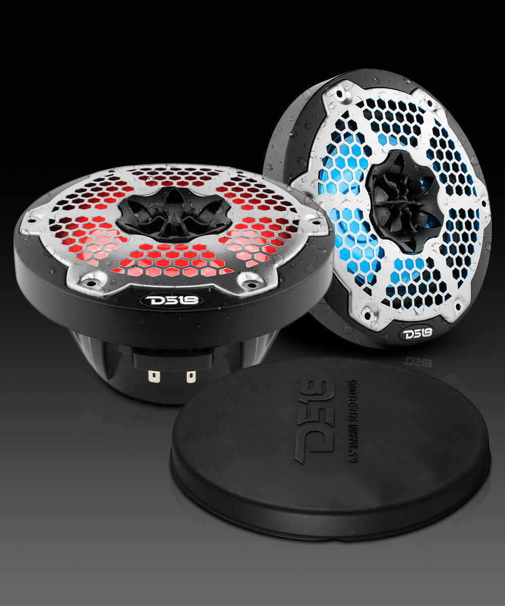 NXL 6.5" 2-Way Coaxial Marine Speaker with RGB LED Lights 100 Watts Rms 4-Ohm - DS18