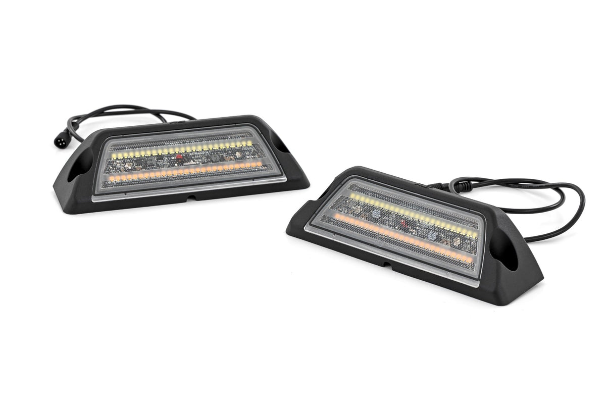 6 Inch LED Angled Light Pods | White/Amber | Pair