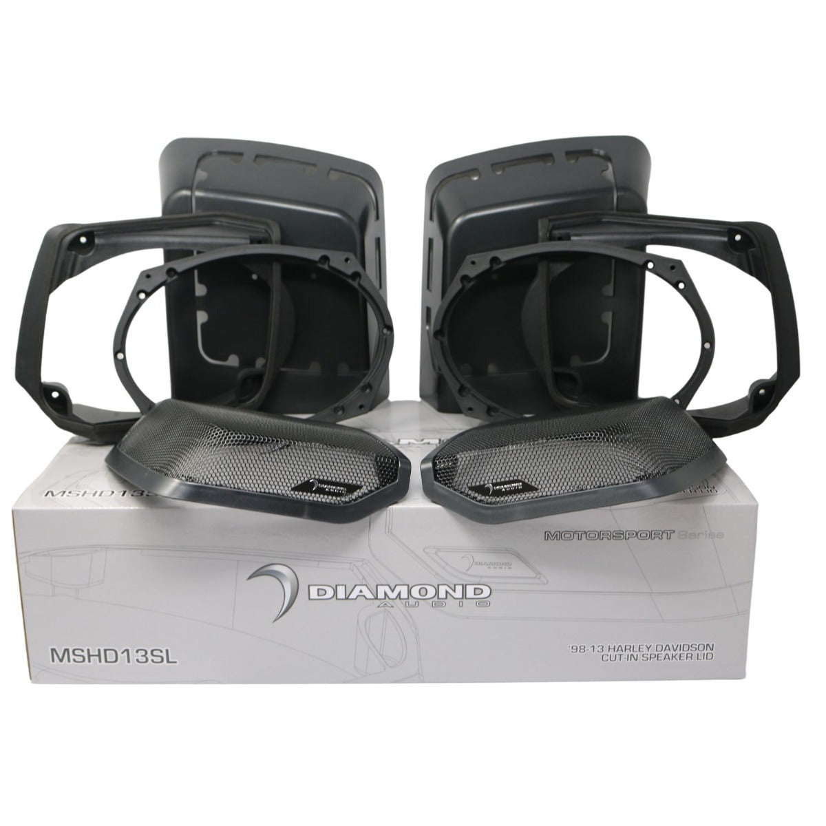 1998-2013 HARLEY DAVIDSON CUT IN SPEAKER LID KIT WITH HXM69F4BK (4 ohm ) - MSHXM69F4BKLK13