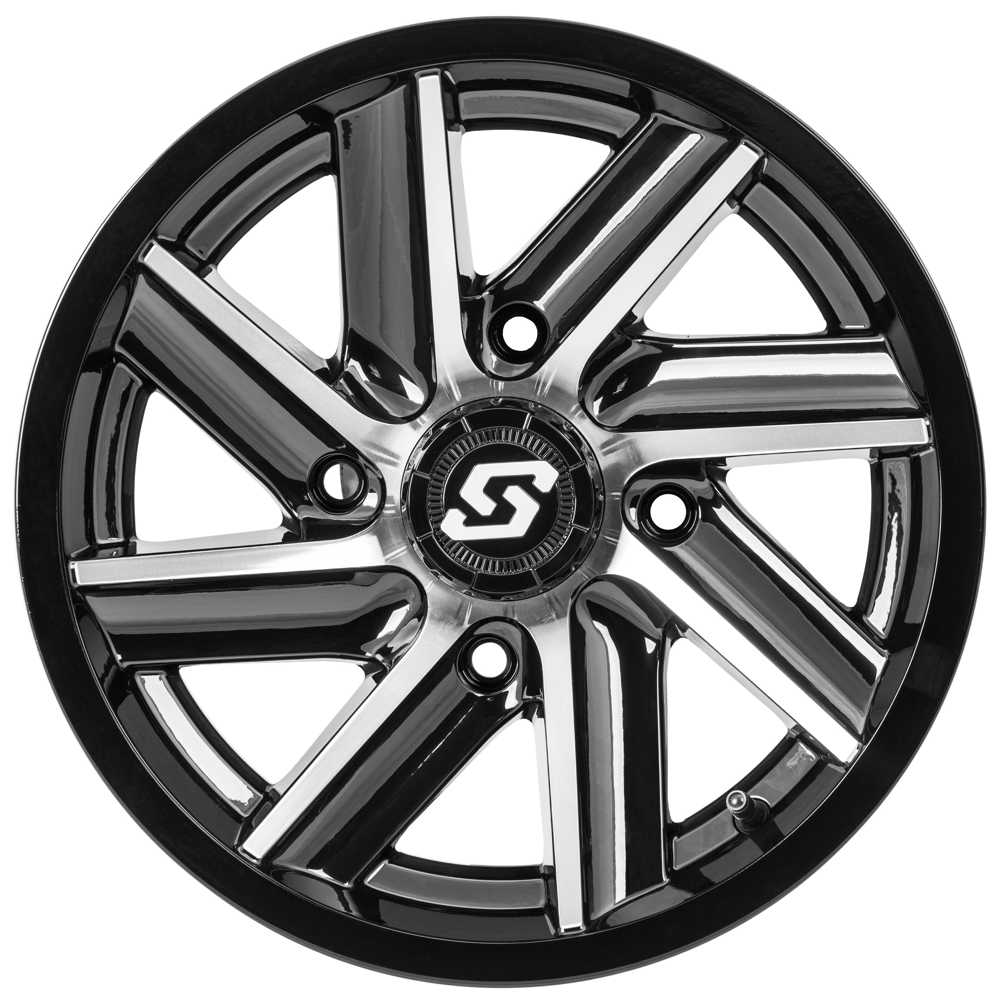 CHOPPER WHEEL 14X7 4/110 5+2 (+10MM) BLK/MACHINED