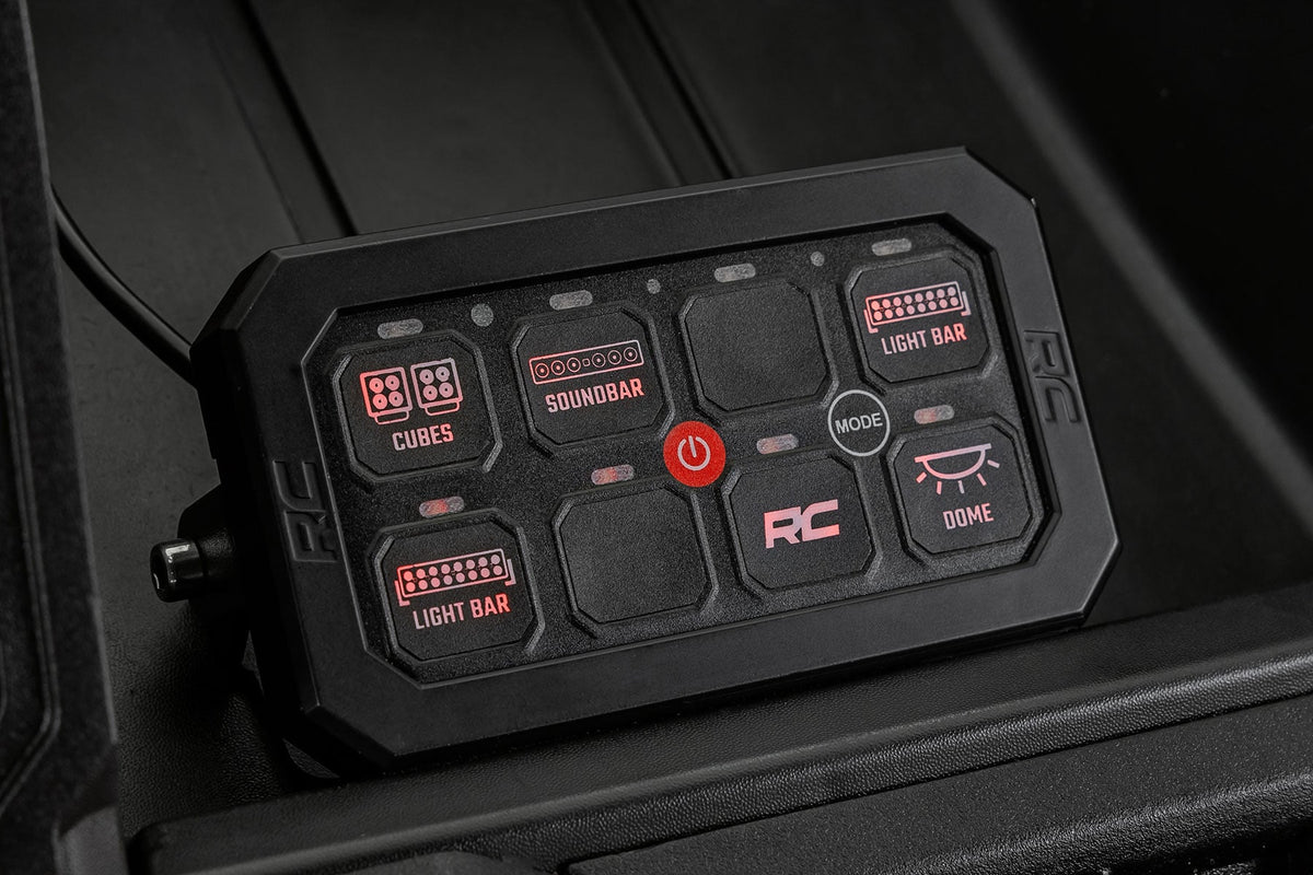 8 Gang Switch Panel | Bluetooth | RGB Backlit Buttons | Multifunction Modes