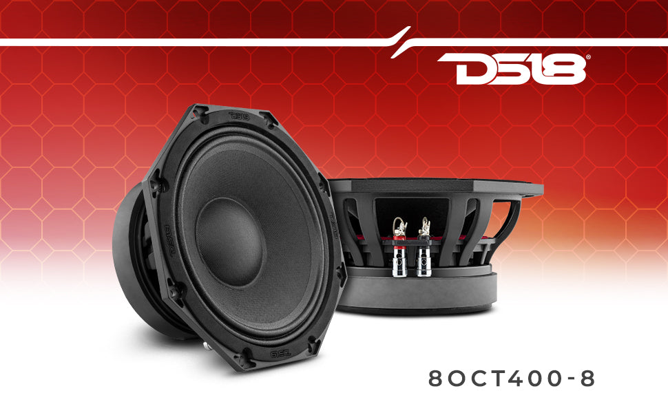 Octagonal 8" Mid-Range Loudspeaker 400 Watts Rms 8-Ohm - DS18