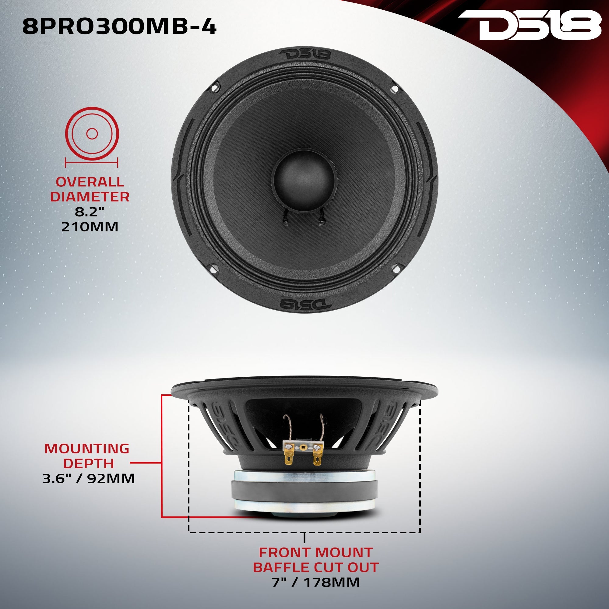 8" Mid-Bass Loudspeaker 150 Watts Rms 8-Ohm - DS18