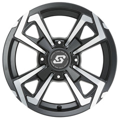 RIOT WHEEL 12X7 4/110 5+2 (+10MM) BLK/MACHINED