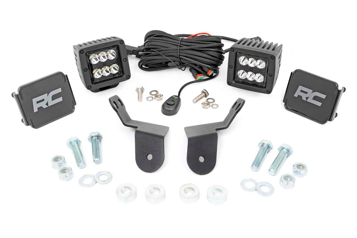 LED Light Kit | Cage Mount | 2" Black Pair | Honda Pioneer 1000