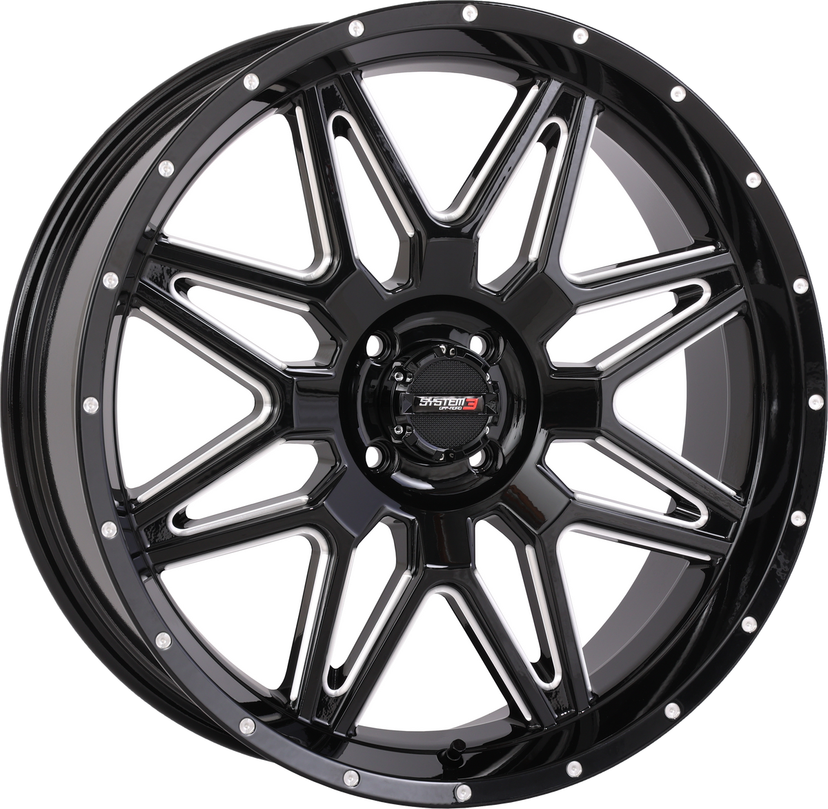 ST7 WHEEL 20X7 4+3 (+10MM) 4/110 GLOSS BLACK MILLED