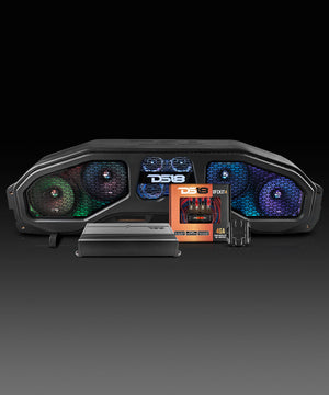 Jeep JL, JT Overhead Sound Bar Package With Vinyl Finish and Dream LED Lights 4 x 8" and 4 Tweeters (MADE IN USA) - DS18