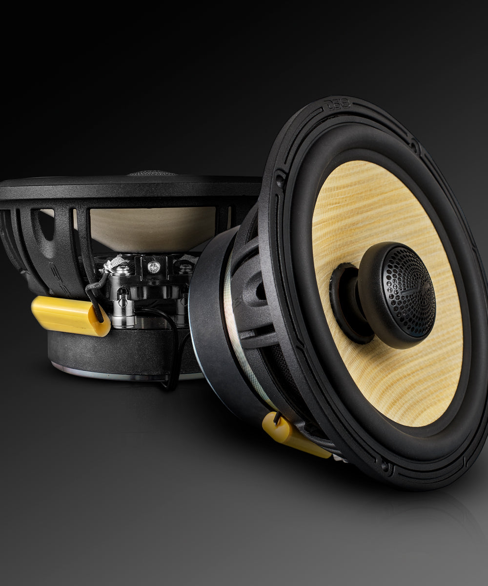 DXQ 6.5" 2-Way Coaxial Speaker with Yellow Straw and Composite Foam Cone | 150W RMS 4-Ohm - DS18