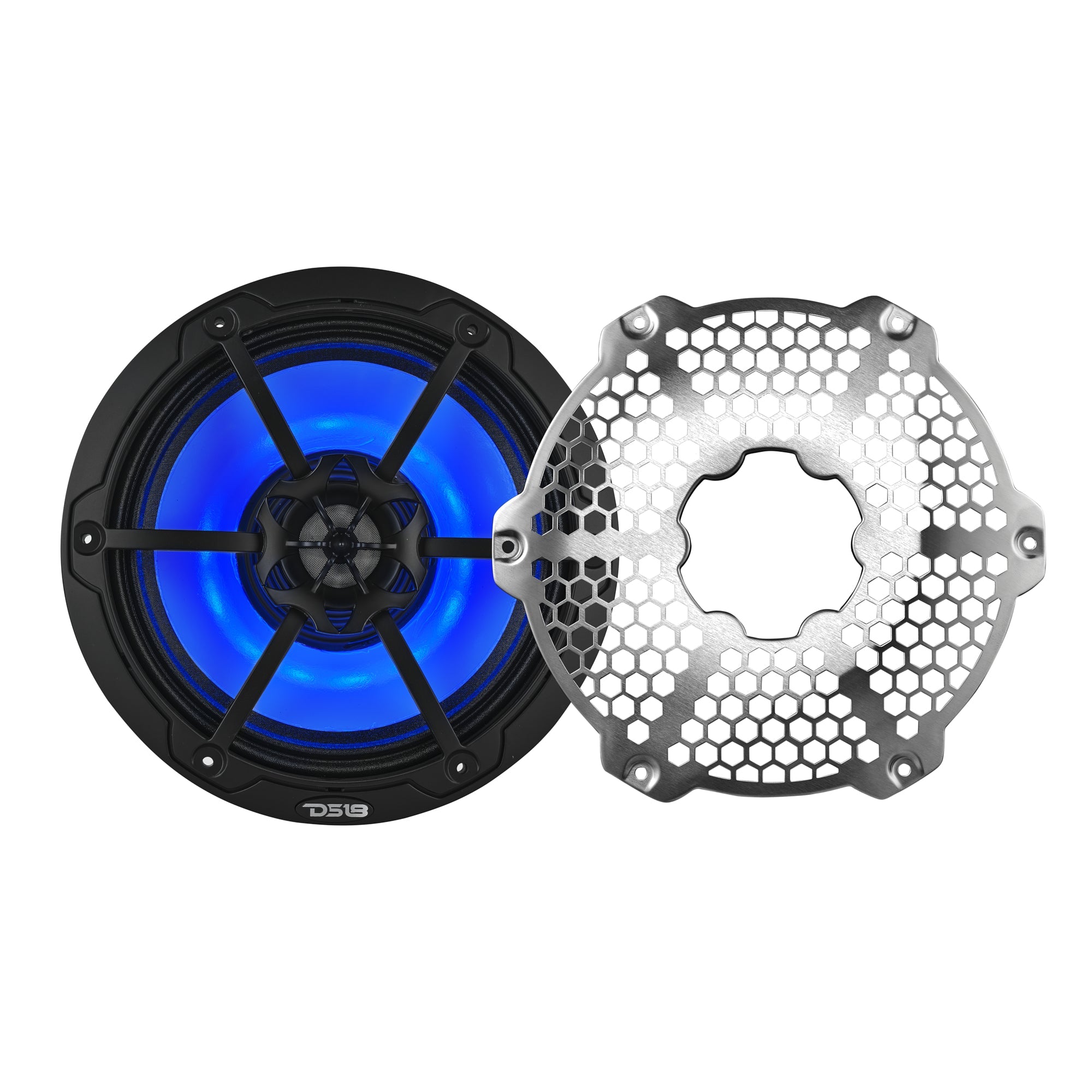 8” Marine 2-Way Hybrid Speaker with RGB LED, Compression Driver and Neodymium Magnet | 350W RMS 4-Ohm - DS18