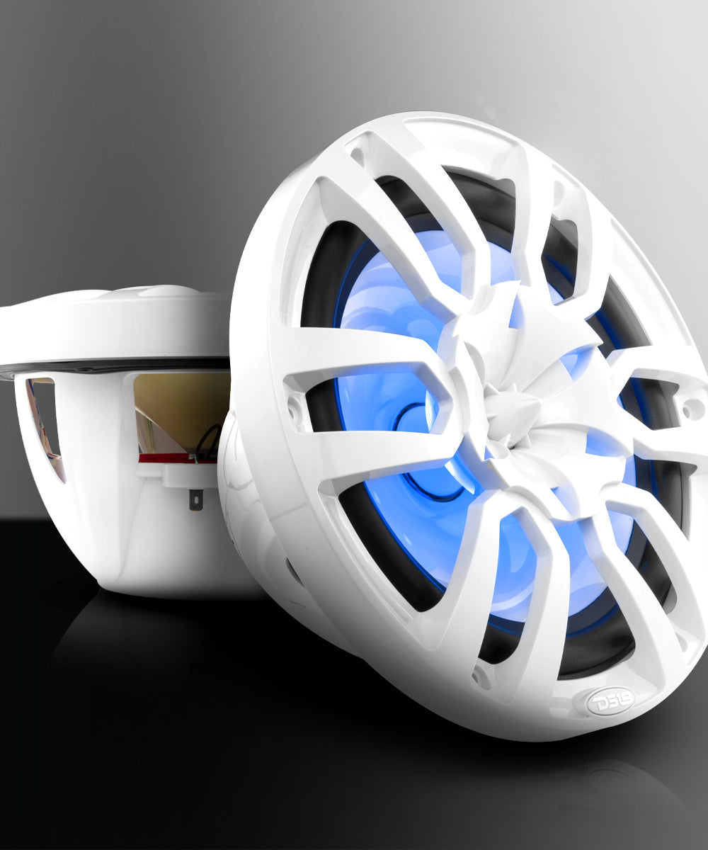 NXL 10" 2-Way Coaxial Marine Speaker with LED RGB Lights | 200W RMS 4-Ohm - DS18