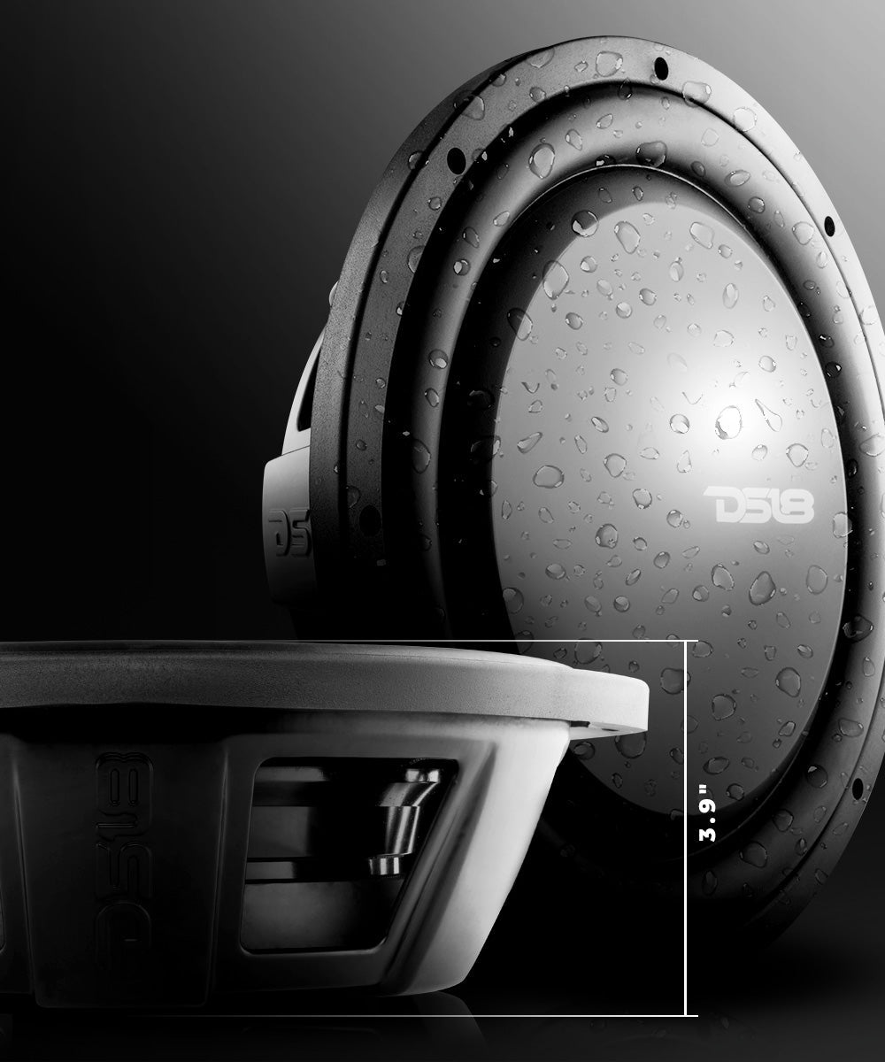 PS Shallow-Mount Water Resistant 12" Subwoofer | 600W RMS DVC 2-Ohm - DS18