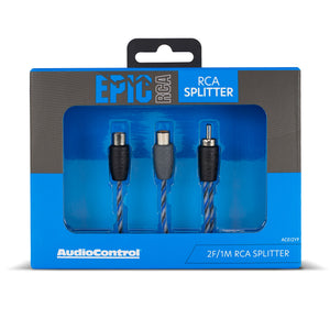 EPIC 1 Male - 2 Female Twistcore Pair RCA Y Splitter