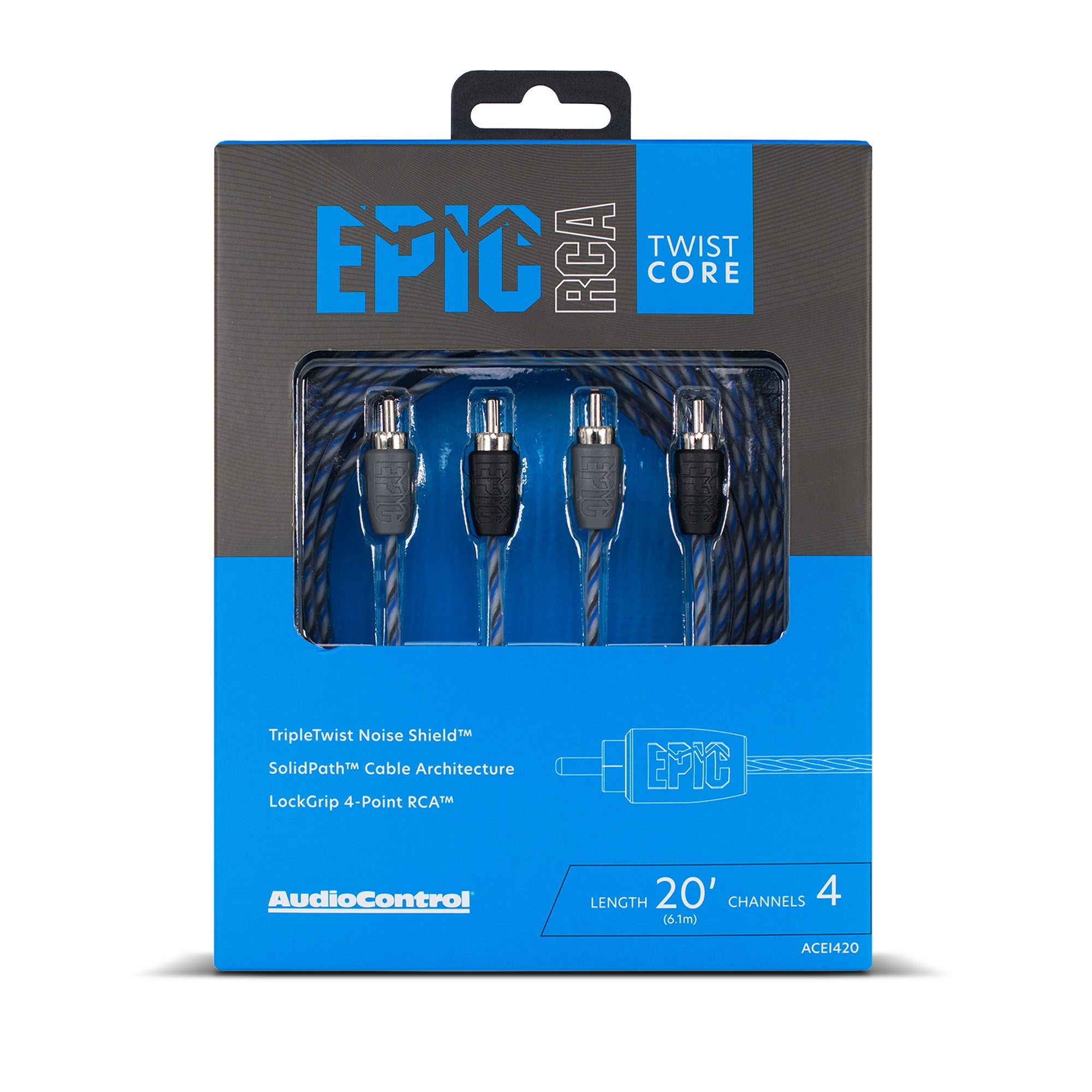 EPIC 4-Channel Twistcore Pair RCA Interconnect (17ft - 20ft)