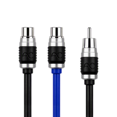 AC Studio 1 Male - 2 Female Double-Shielded Directional Twisted Pair RCA Y Splitter