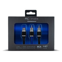 AC Studio 2 Male - 1 Female Double-Shielded Directional Twisted Pair RCA Y Splitter
