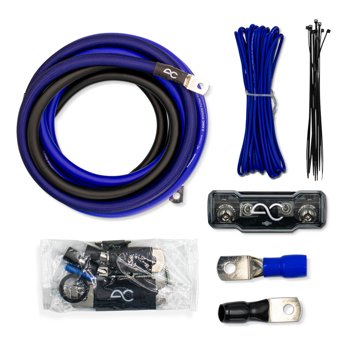 AC Studio High-Performance PowerFlow OFC Amp Wiring Kit (0 Gauge)