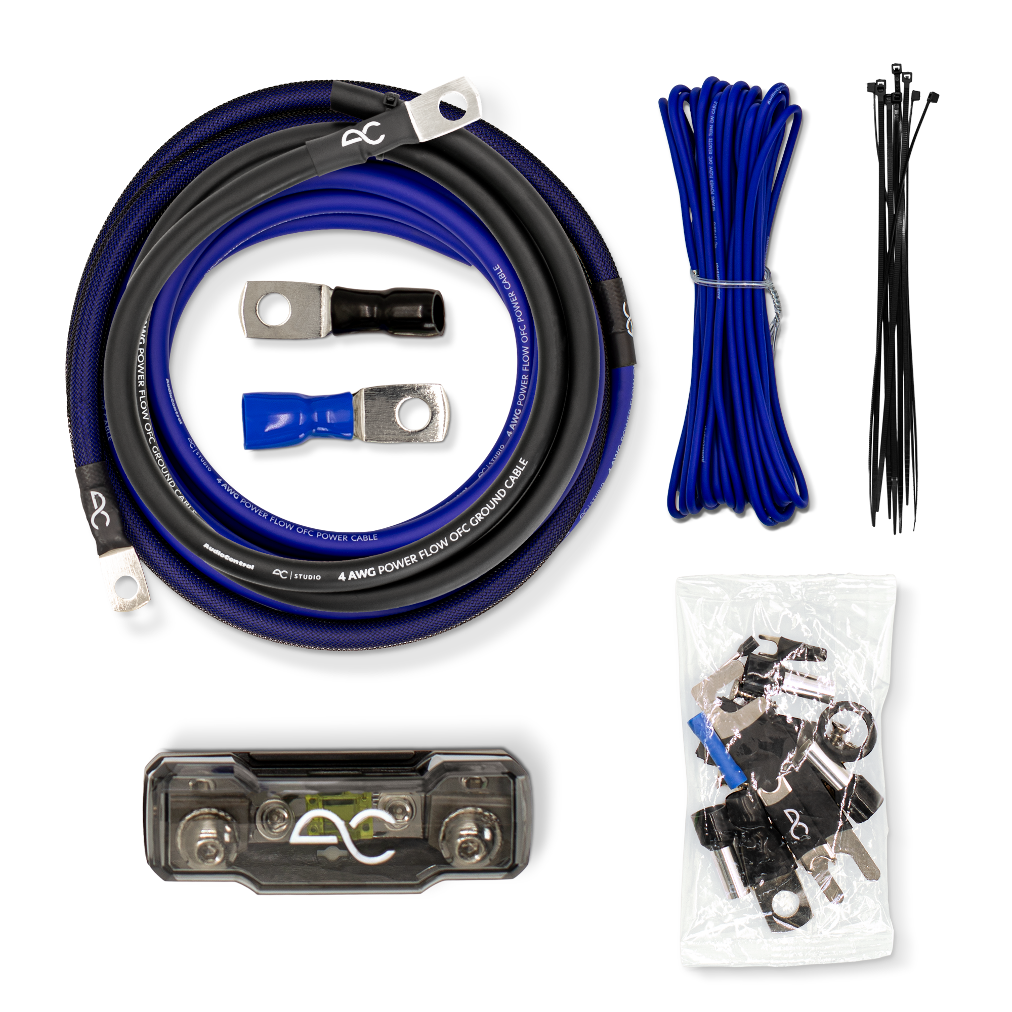 AC Studio High-Performance PowerFlow OFC Amp Wiring Kit (4 Gauge)