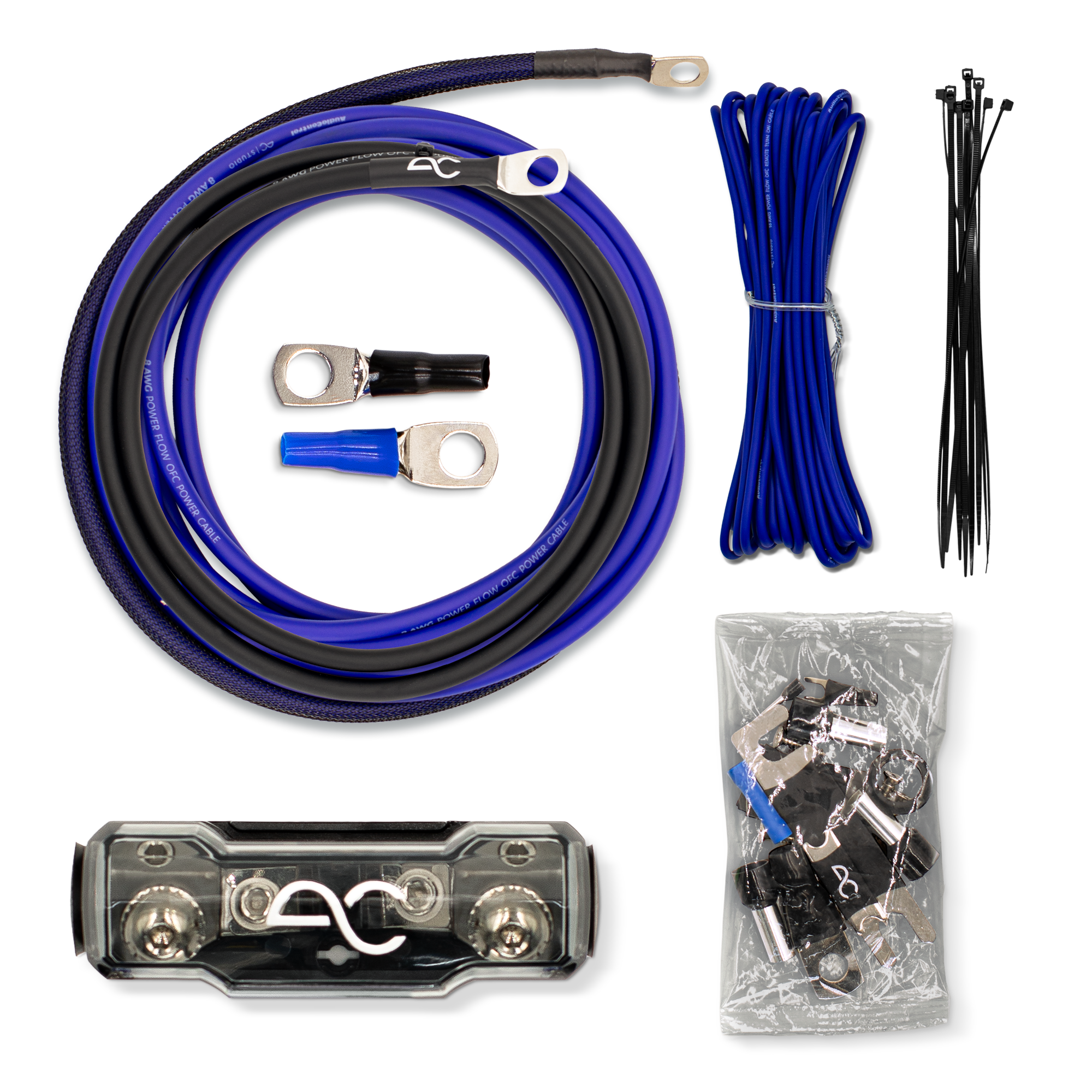 AC Studio High-Performance PowerFlow OFC Amp Wiring Kit (8 Gauge)