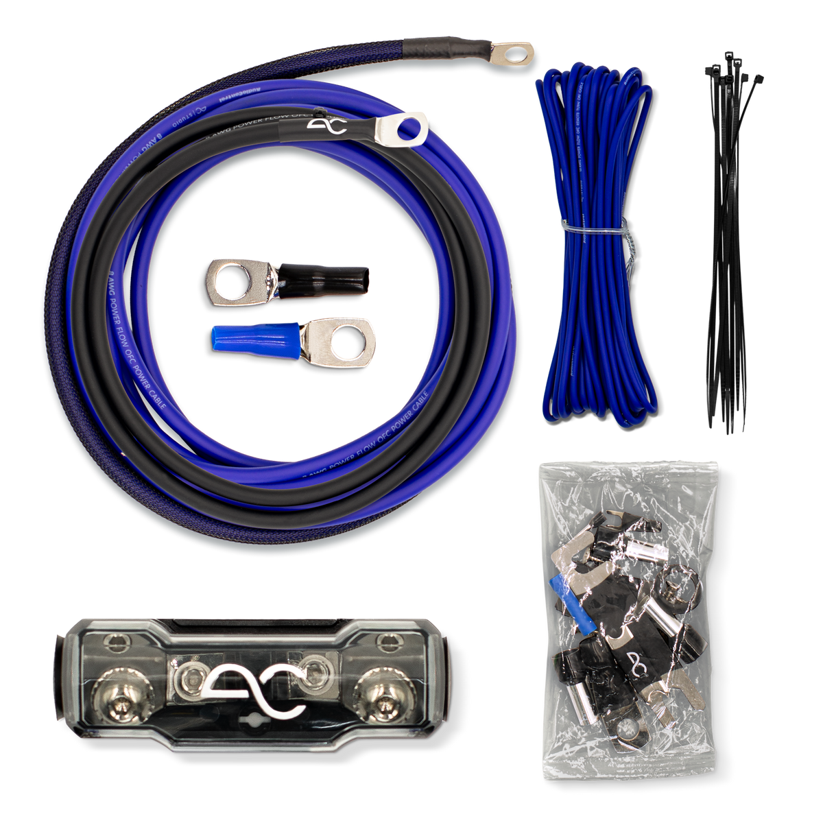 AC Studio High-Performance PowerFlow OFC Amp Wiring Kit (8 Gauge)