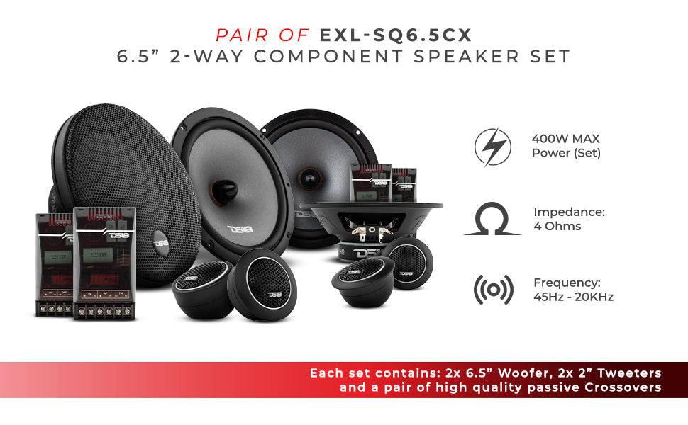 DS18 2009-2014 Acura TL Front and Back Doors Speakers Best Upgrade/Replacement Package 1800 Watts - DS18