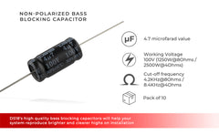 DS18 BB4.7UF/100V-10PK 4.7uF 100V Non-Polarized Bass Blocking Capacitor - DS18