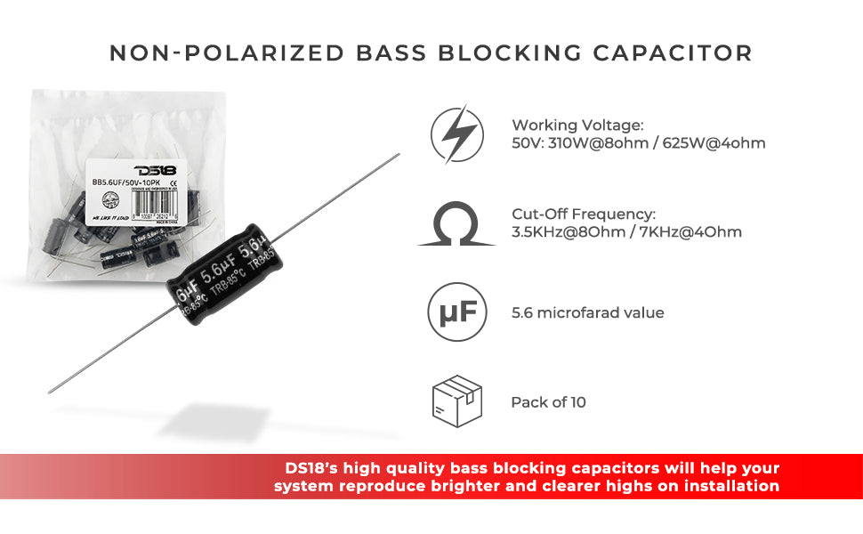 Bass Blocker 7KHz @ 4 ohms or 3.5KHz @ 8 ohms 6DB/OCT Driver 10PCK - DS18