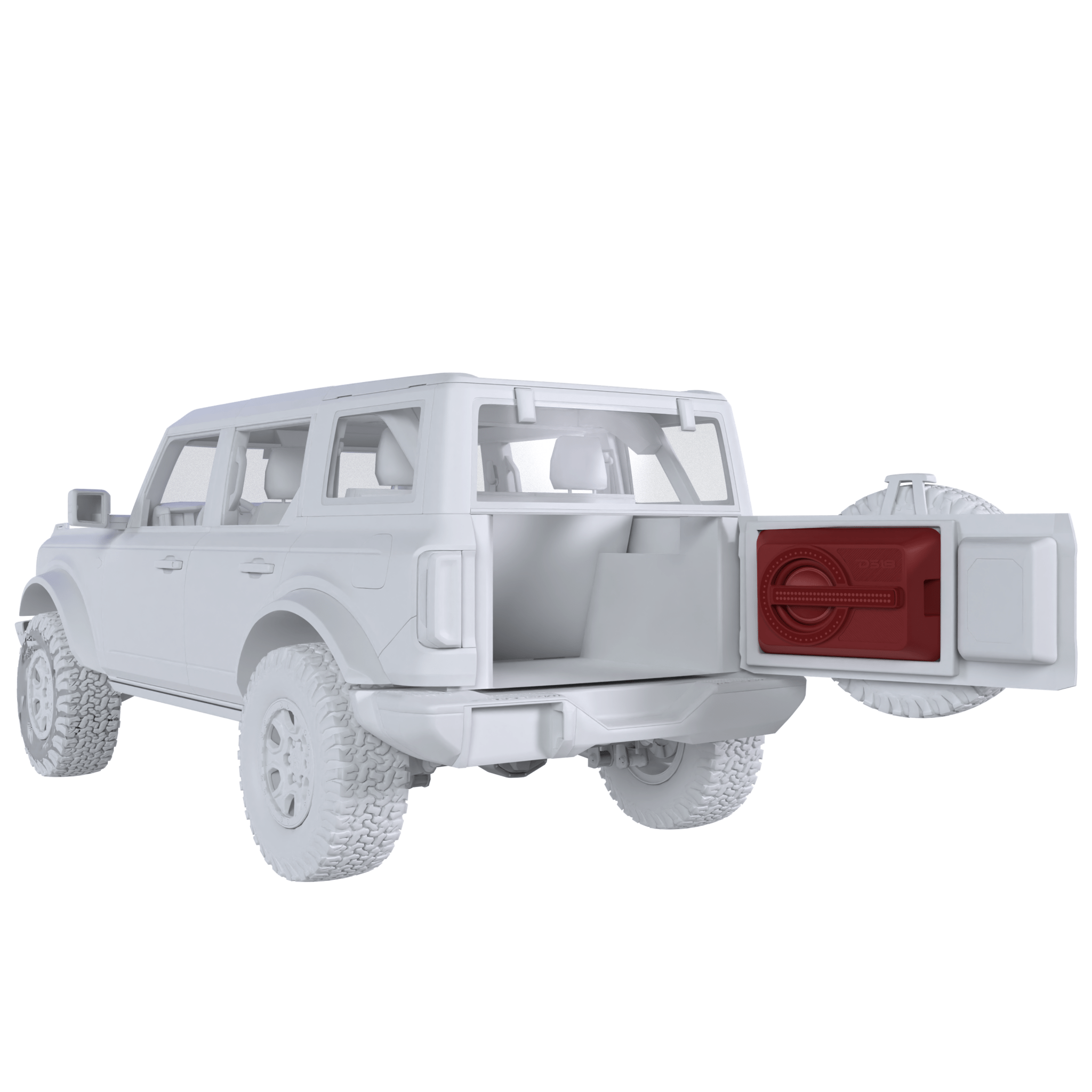 Bronco 6th Gen Loaded Tailgate Enclosure with 12” Subwoofer and RGB LED Lighting - DS18