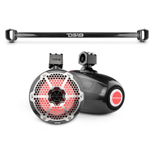Bronco 6th Gen Mounting Tube Bundle with Dual 8" Marine Tower Speakers with RGB LED Lights - DS18