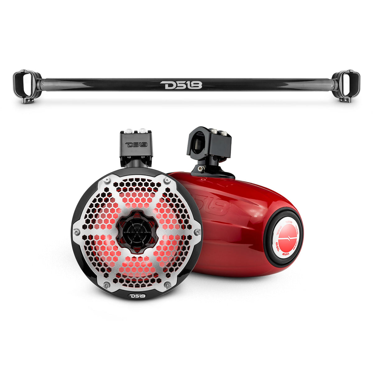 Bronco 6th Gen Mounting Tube Bundle with Dual 8" Marine Tower Speakers with RGB LED Lights - DS18